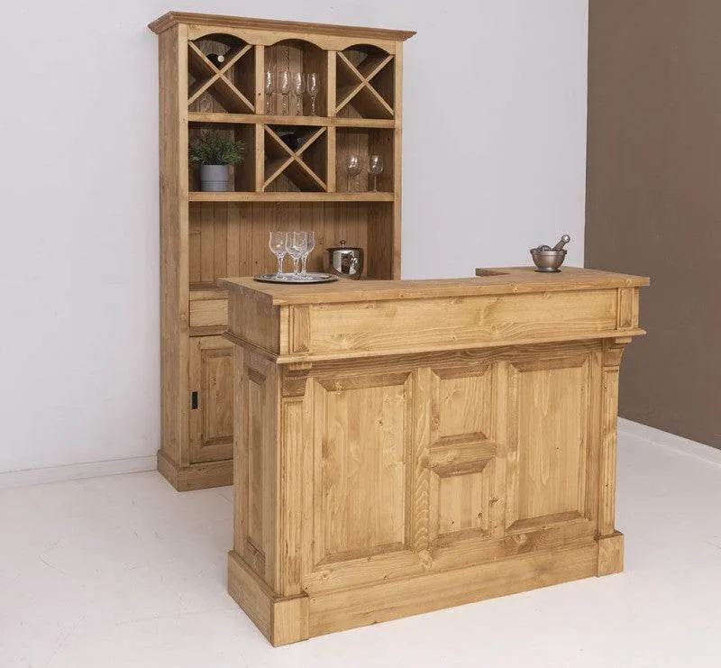 Bar-Set bestehend aus Empfangstheke| Bartresen und Buffetschrank mit Glashalterungen