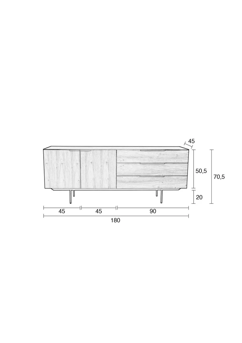 Sideboard TRAVIS WALNUT von ZUIVER
