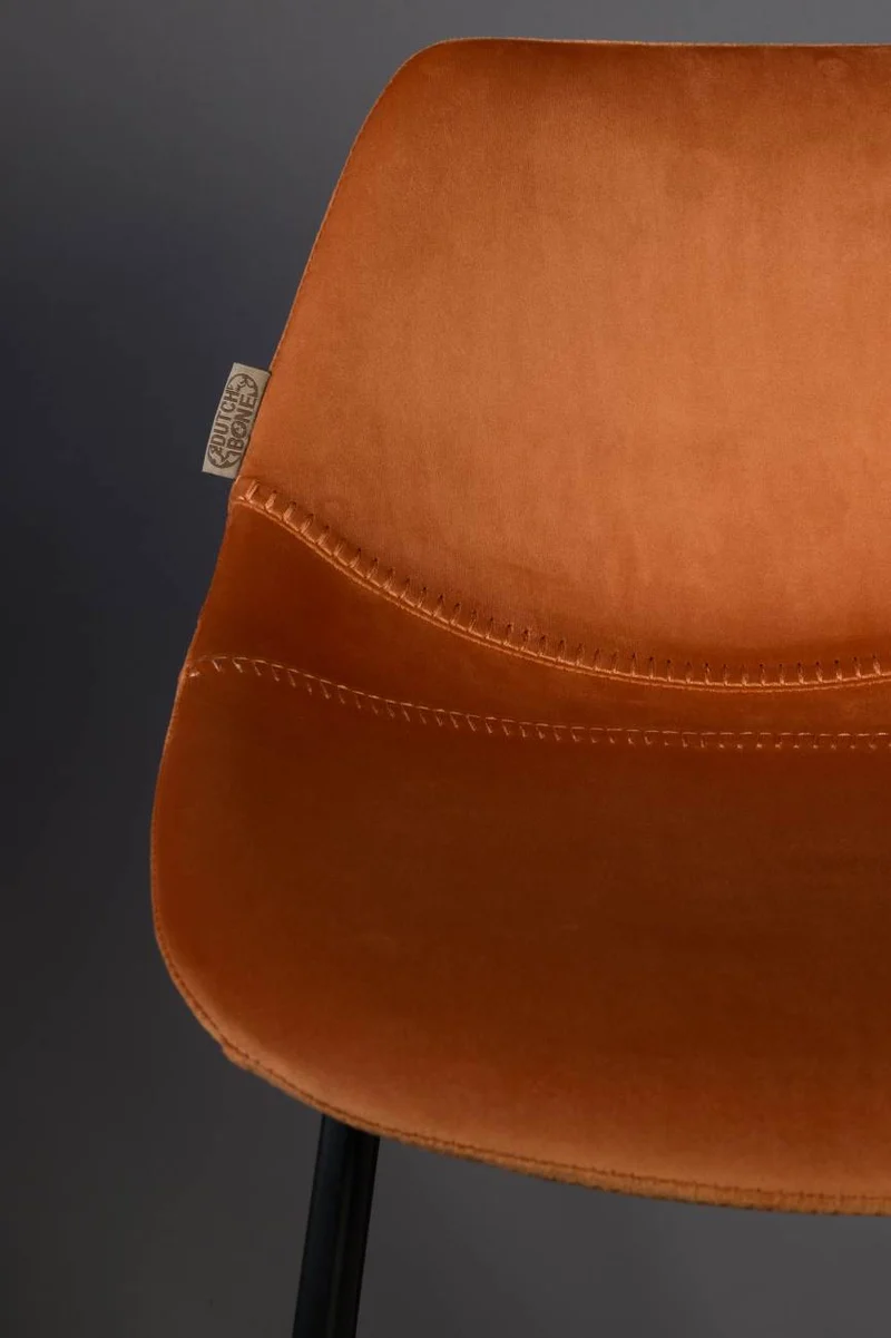 Tresenhocker FRANKY VELVET Samt Orange von DutchBone