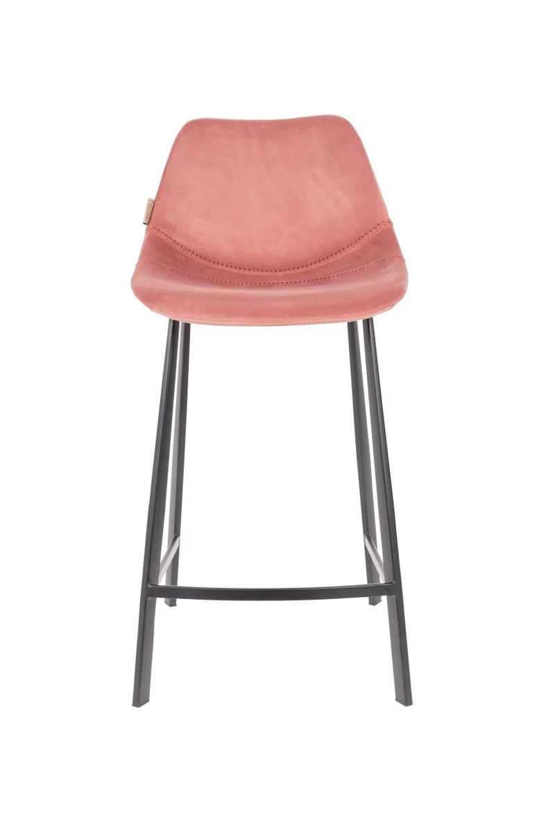 Tresenhocker FRANKY VELVET Samt Rosa von DutchBone