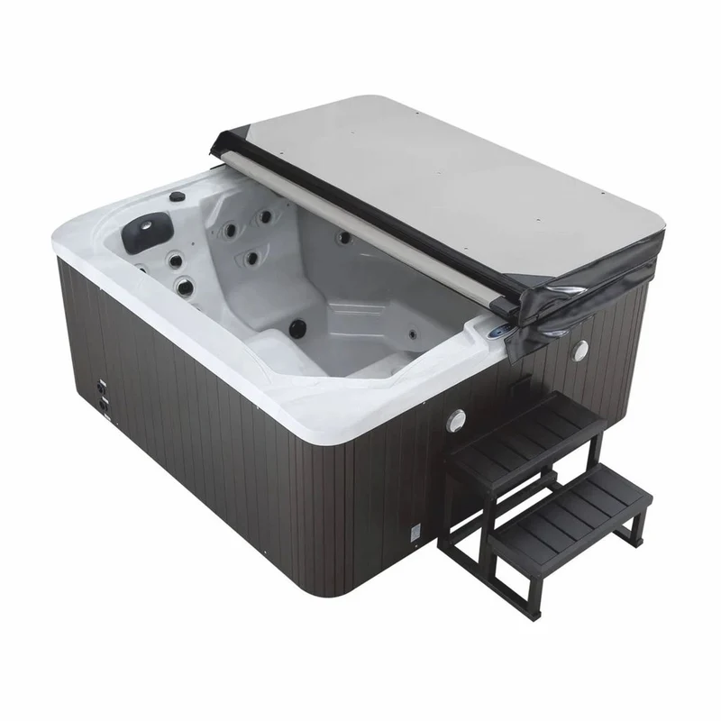 Casa Padrino Luxus Outdoor Jacuzzi Weiß / Schwarz 201 cm - Garten Whirlpool