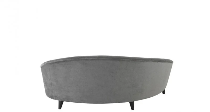 Casa Padrino Luxus Sofa gebogen in Hellgrau mit schwarzen Beinen - 245 x 87 x 79 cm
