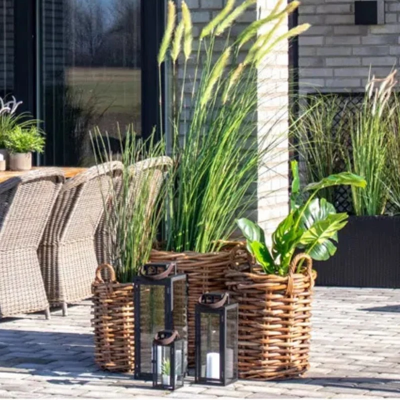 Dickes CL Rattan Korb CESTINO natural ca.D35xH45cm Griffe Pflanzkorb