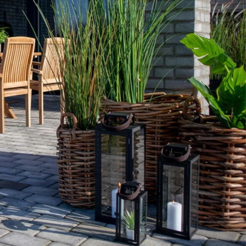 Dickes CL Rattan Korb CESTINO natural ca.D35xH45cm Griffe Pflanzkorb