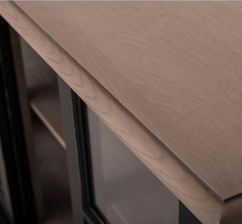 Vitrine | Kommode aus Massivholz mit Schiebetüren | Geschirrschrank