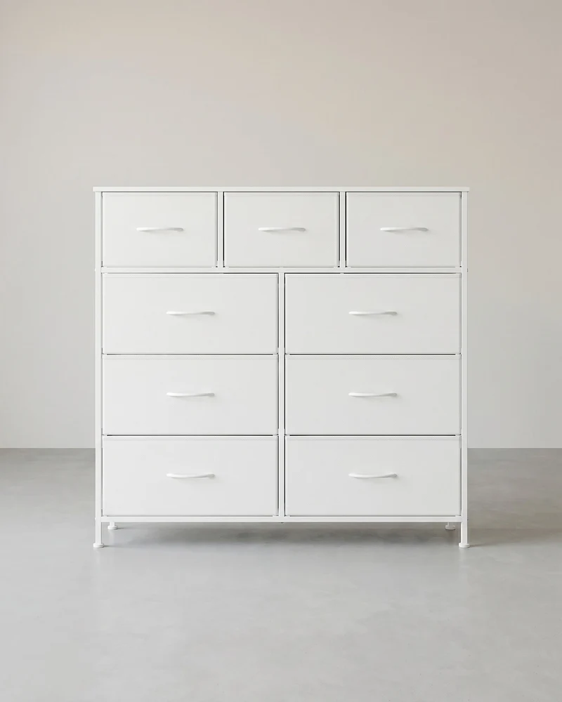XL Sideboard Mit 9 Stoffschubladen - Stahlrahmen - Für Schlafzimmer Oder Flur