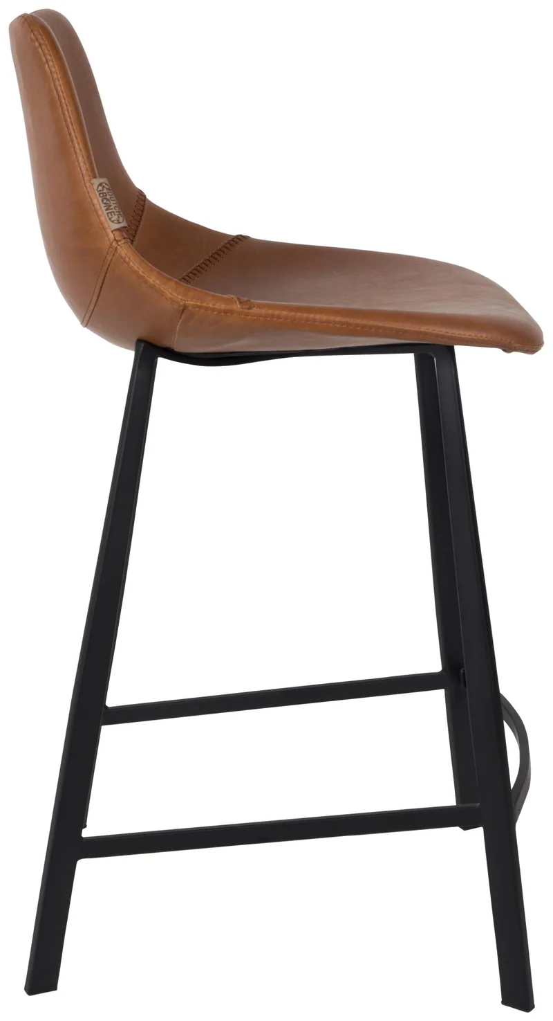 Tresenhocker FRANKY Kunstleder Vintage braun von DutchBone