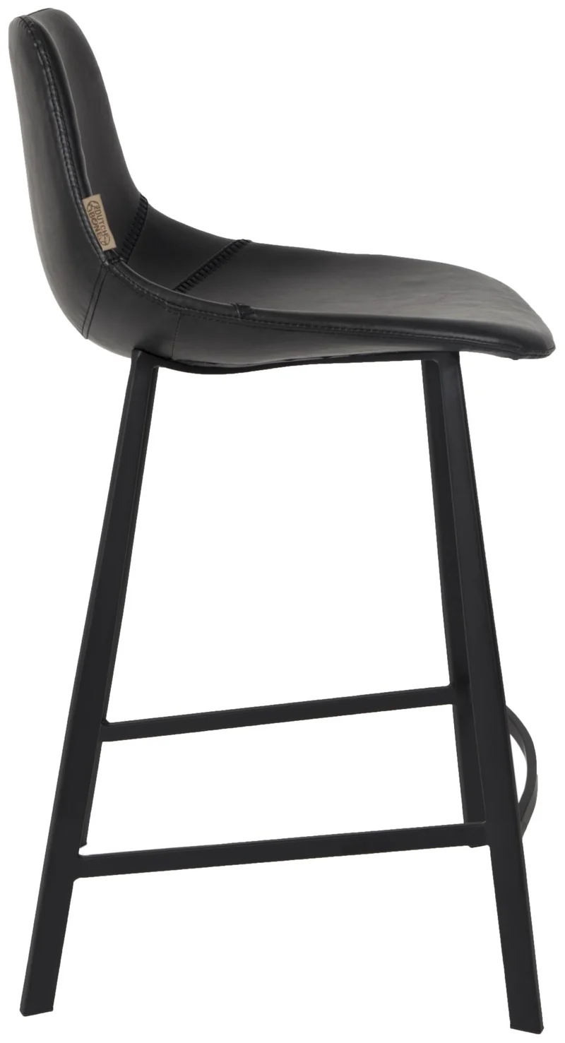Tresenhocker FRANKY Kunstleder Vintage schwarz von DutchBone
