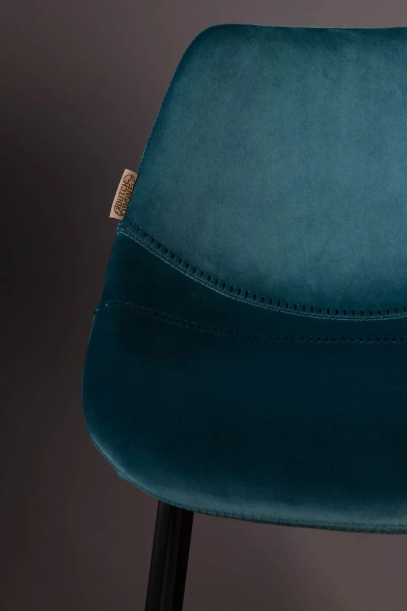Barhocker FRANKY VELVET Samt Petrol von DutchBone