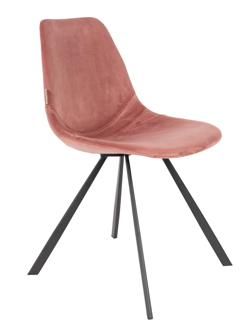 Esszimmerstuhl FRANKY VELVET Samt Rosa von DutchBone