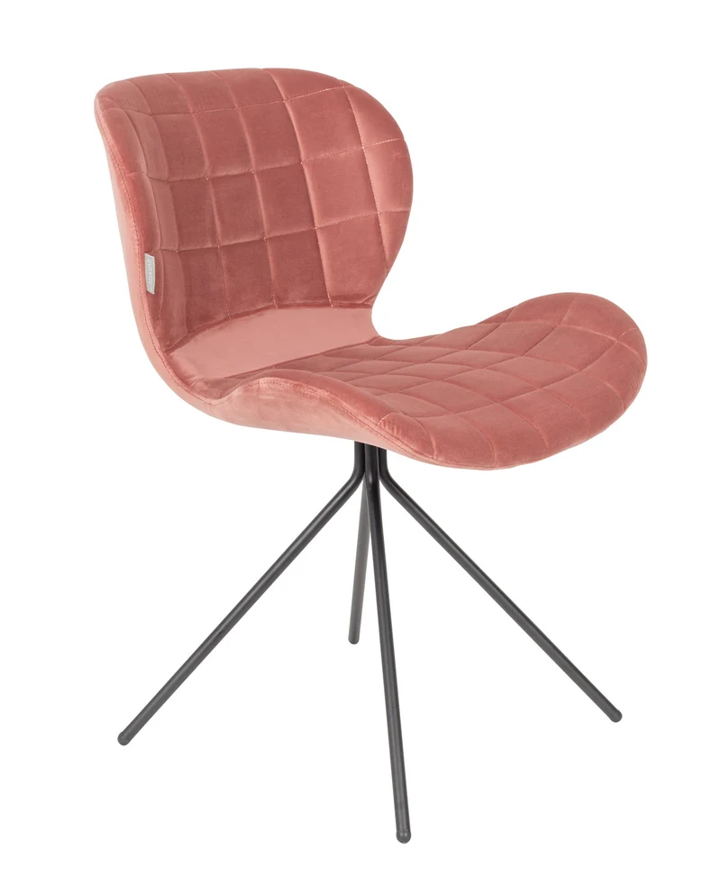 Esszimmerstuhl OMG VELVET Samt Rosa von ZUIVER