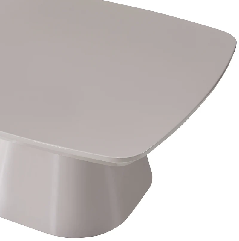 Adievent Couchtisch 80x80 cm hellgrau Hochglanz