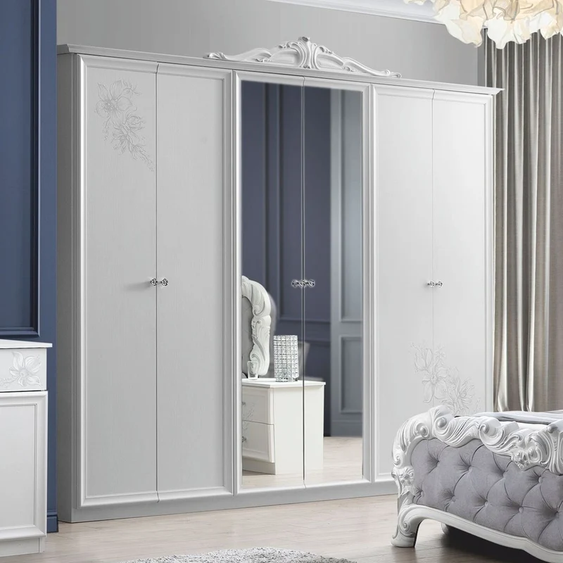 Casa Padrino Luxus Barock Schlafzimmer Schrank Weiß 261 cm - Barock Schlafzimmer Möbel