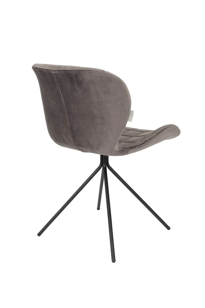 Esszimmerstuhl OMG VELVET Samt Grau von ZUIVER