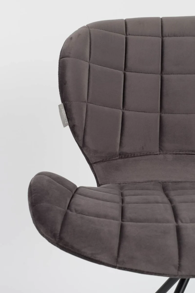 Esszimmerstuhl OMG VELVET Samt Grau von ZUIVER