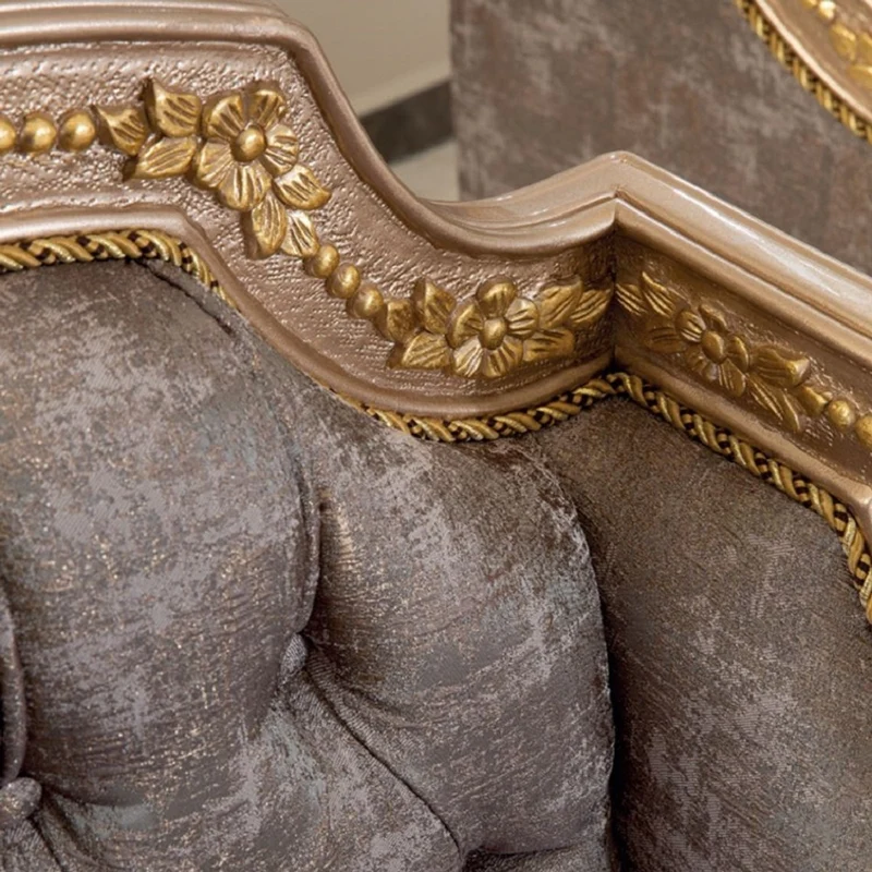 Casa Padrino Luxus Barock Wohnzimmer Set Grau / Silber / Gold - 2 Sofas & 2 Sessel & 1 Couchtisch - Handgefertigte Wohnzimmer Möbel im Barockstil - Edel & Prunkvoll