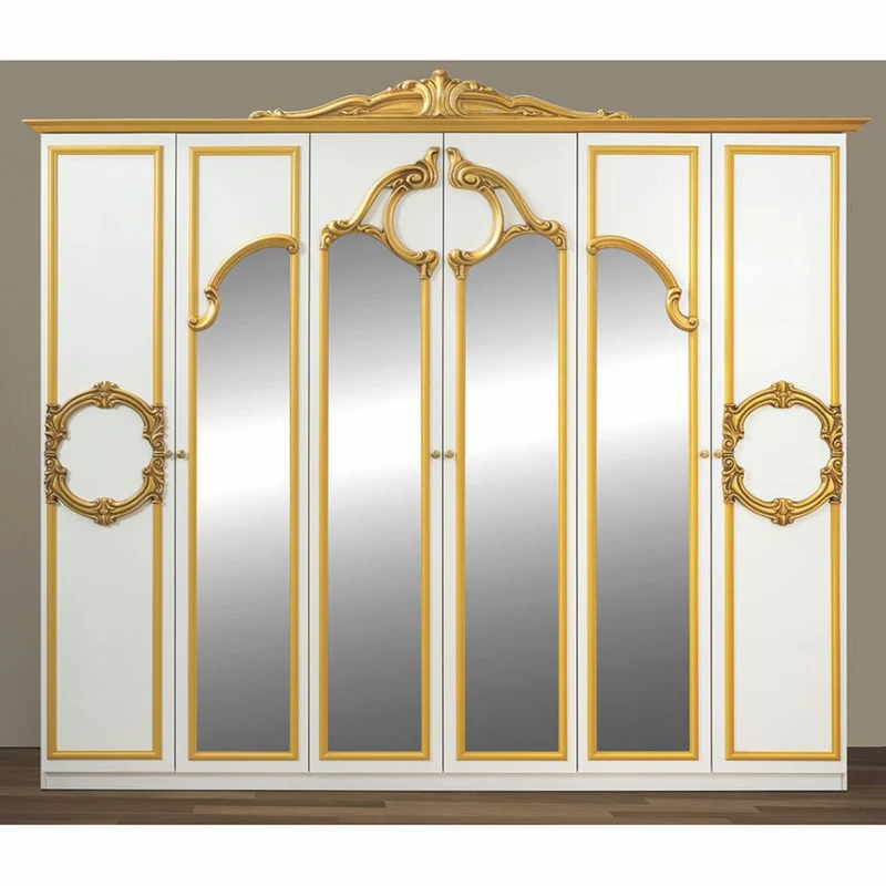 Casa Padrino Luxus Barock Schlafzimmer Schrank Weiß / Gold 261 cm - Barock Schlafzimmer Möbel