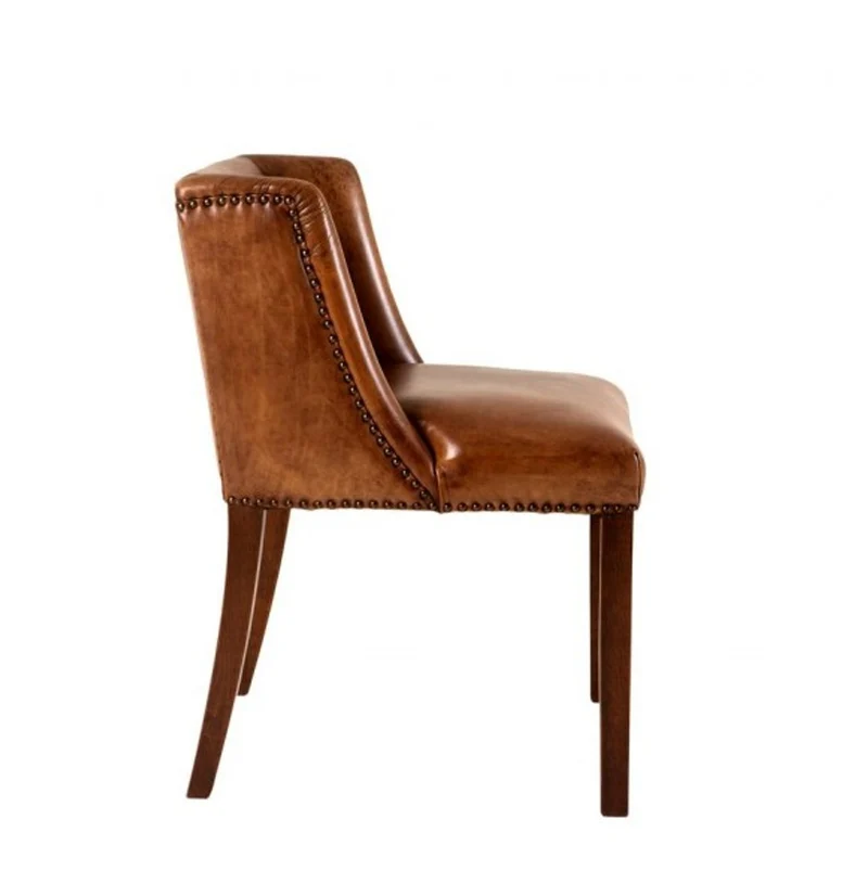 Casa Padrino Luxus Esszimmer Leder Stuhl Braun - Luxus Hotel Möbel