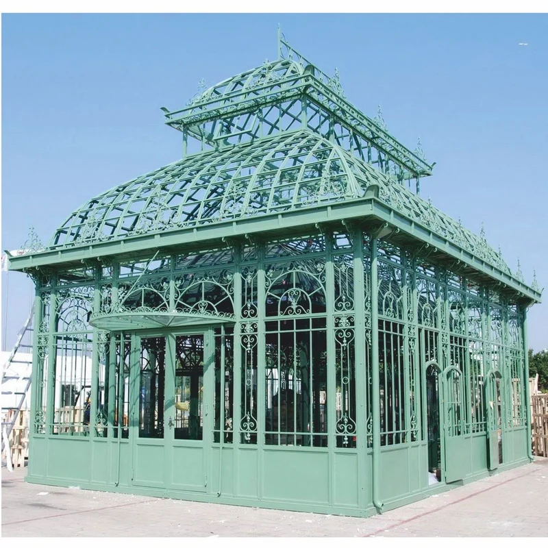 Casa Padrino Jugendstil Gartenhaus Hellgrün 1000 x 700 x H. 1000 cm