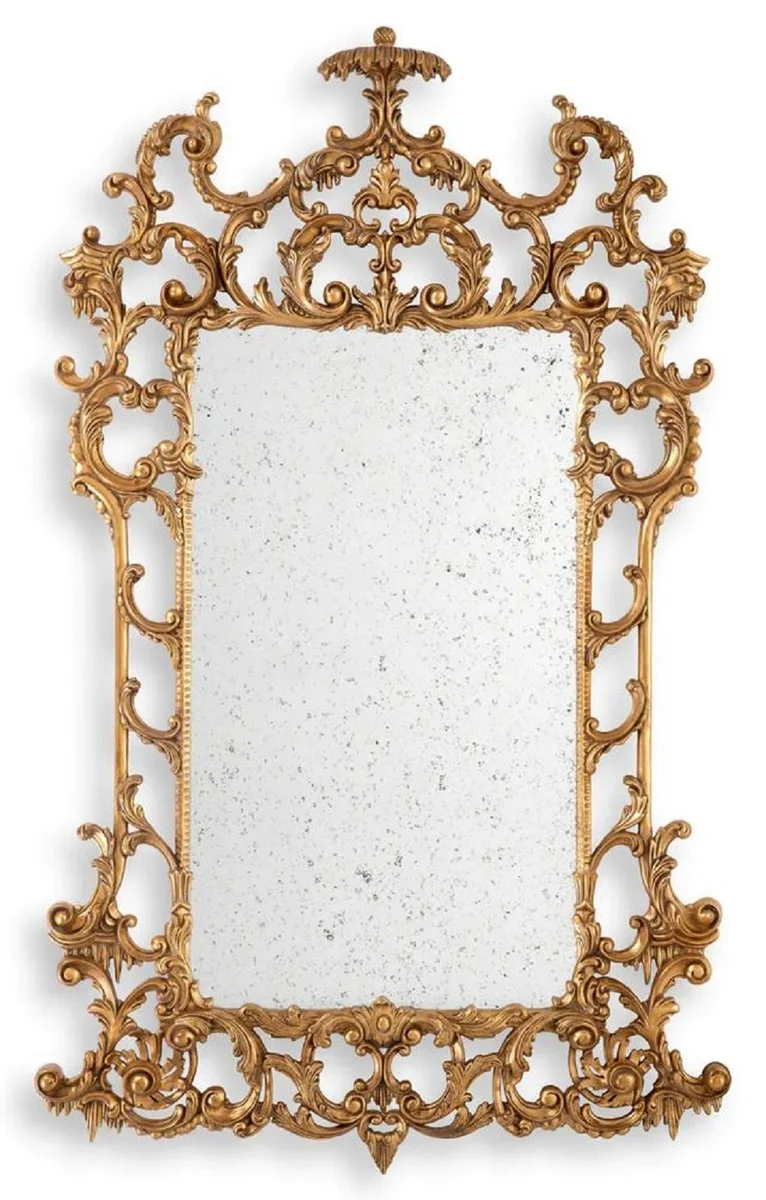 Casa Padrino Luxus Barock Spiegel Antik Gold - Prunkvoller Barockstil Wandspiegel mit antikem Spiegelglas - Luxus Möbel im Barockstil - Prunkvolle Barock Möbel - Edel & Prunkvoll