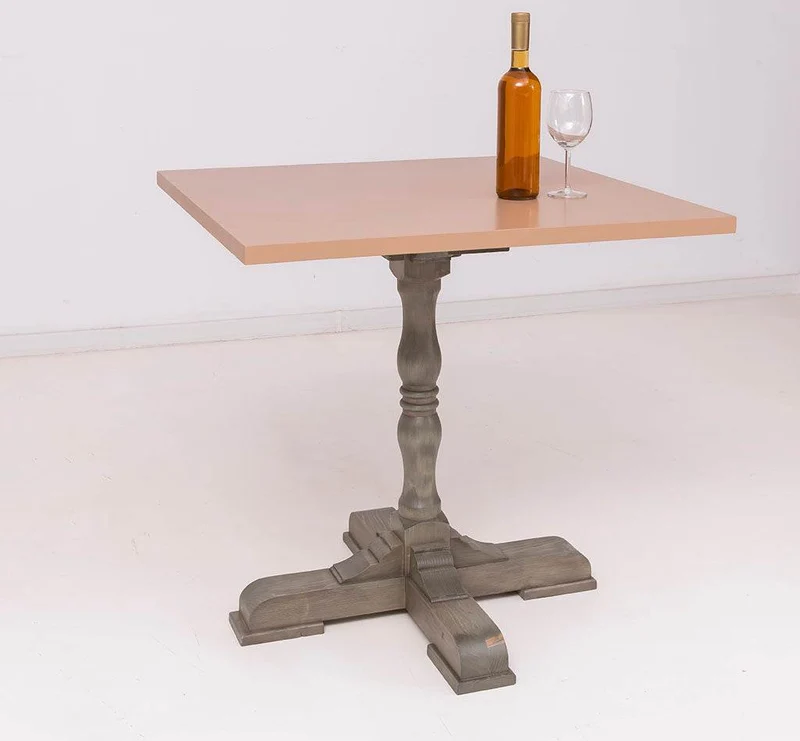 Quadratischer Bistrotisch aus Massivholz - mit Eichen- oder Pinientischplatte