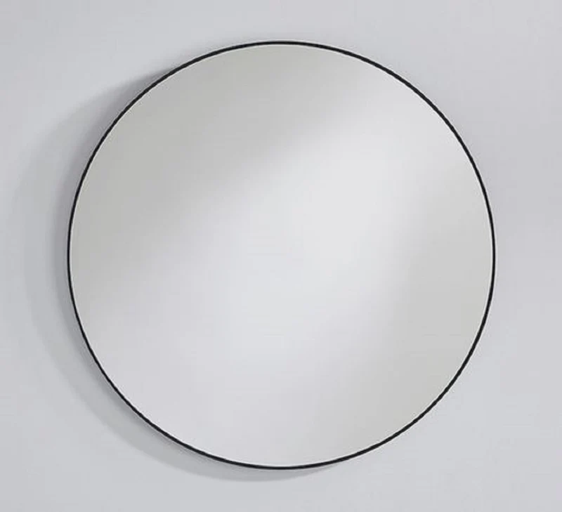 Casa Padrino Luxus Spiegel Schwarz Ø 85 cm - Runder Wandspiegel mit Metallrahmen - Garderoben Spiegel - Schlafzimmer Spiegel - Luxus Möbel