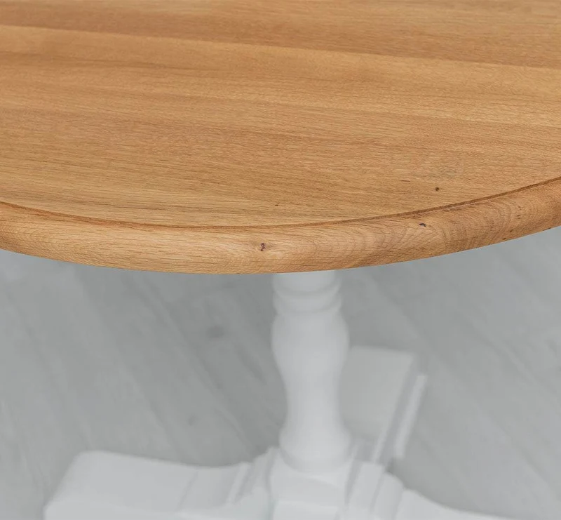 Runder Bistrotisch aus Massivholz | Kleiner Esstisch mit gedrehtem Bein