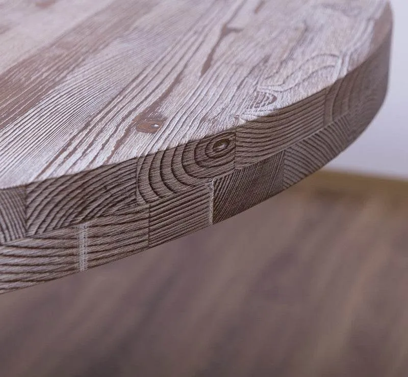 Esstisch aus Massivholz Rund im Landhausstil mit zentralem Bein