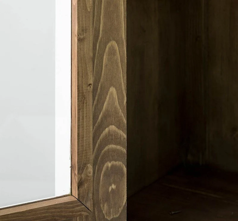 Geschirrschrank aus Massivholz | Vitrine | 2-teilig mit Schubladen