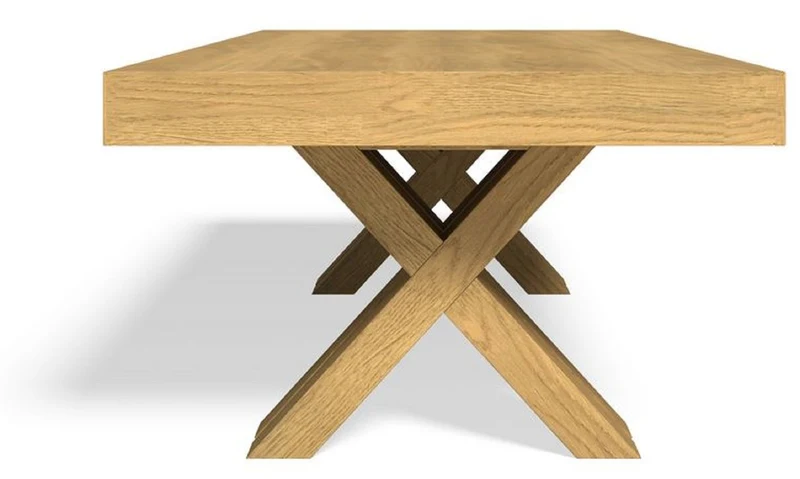 Casa Padrino Luxus Esstisch Naturfarben 200-494 x 110 x H. 77 cm - Ausziehbarer Massivholz Konferenztisch - Esszimmer Möbel - Büro Möbel - Massivholz Möbel - Luxus Möbel