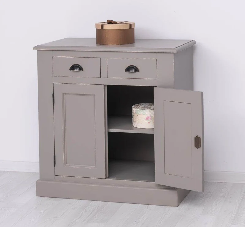 Schmaler Geschirrschrank aus Massivholz | 2-teilig | 3 Türen | 2 Schubladen