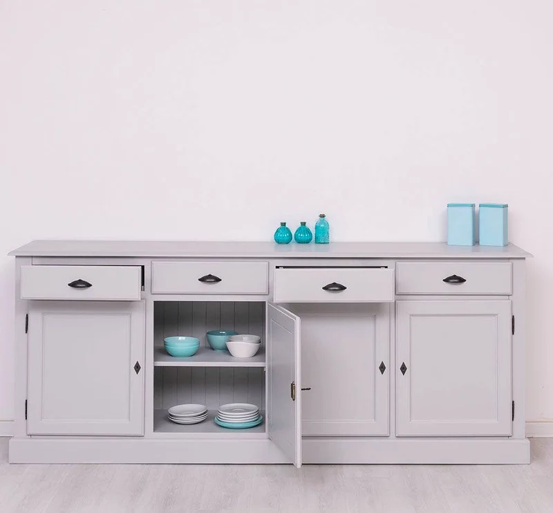 Sideboard aus Massivholz | Kommode mit 4 Schubladen und 4 Türen