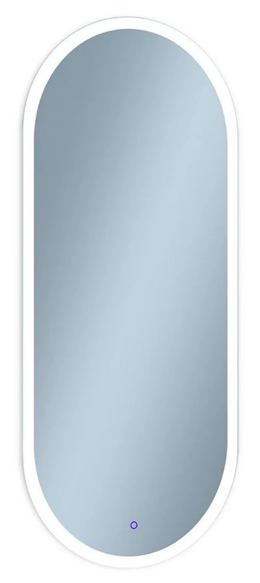 Casa Padrino Luxus Badezimmer Spiegel 45 x 2,5 x H. 105 cm - Ovaler Wandspiegel mit LED Beleuchtung - Badezimmer Möbel - Badezimmer Accessoires - Luxus Möbel