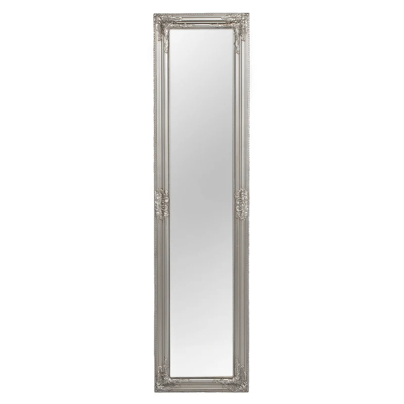 Barock Standspiegel DOMINGO 160x40cm Antik-Silber Holzrahmen