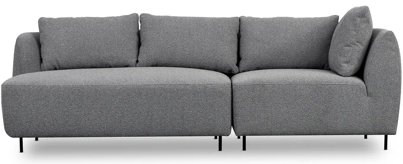 Modulares Sofa Lanomi in grauem Bouclé