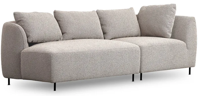 Modulares Sofa Lanomi in grau-beigem Bouclé