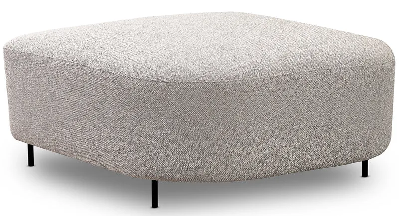 Modulares Ecksofa Lanomi, L-förmig, rechtsseitig, grau-beige Bouclé