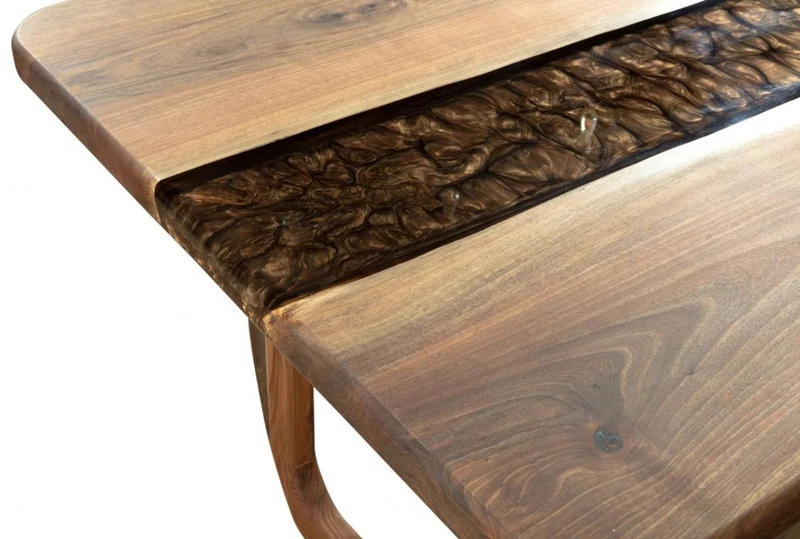 Casa Padrino Luxus Esstisch Braun 200 x 100 x H. 76 cm - Rechteckiger Küchentisch mit Epoxiharz - Esszimmer Möbel - Epoxiharz Möbel - Luxus Möbel