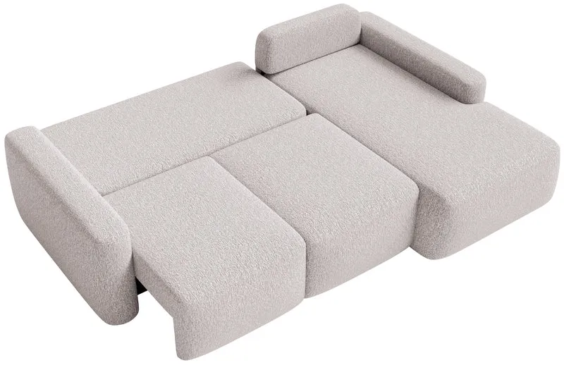 Ecksofa mit Schlaffunktion Carnos Mini, L-förmig, rechtsseitig, beige Chenille