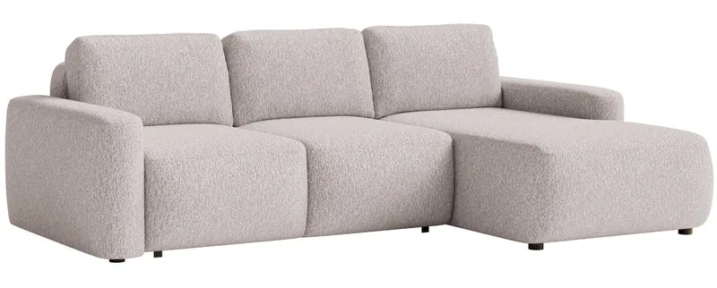 Ecksofa mit Schlaffunktion Carnos Mini, L-förmig, rechtsseitig, beige Chenille
