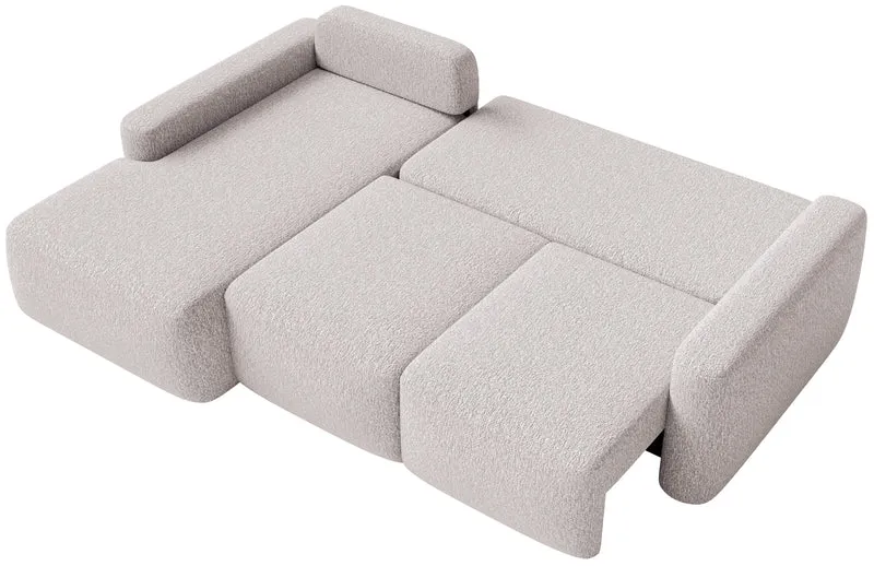 Ecksofa mit Schlaffunktion Carnos Mini, L-förmig, linksseitig, beige Chenille