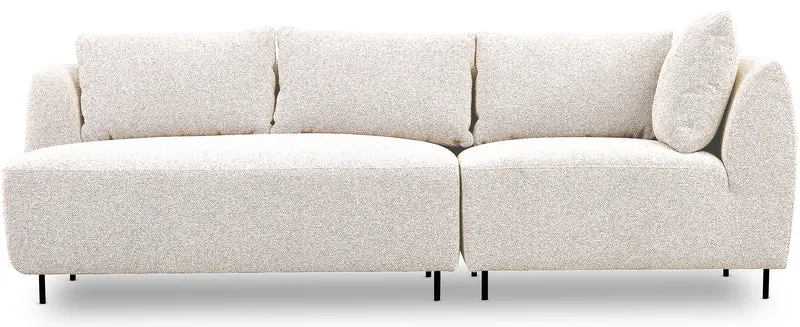 Modulares Sofa Lanomi in weißem Bouclé