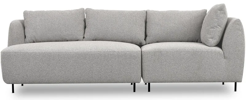 Modulares Sofa Lanomi in hellgrauem Bouclé