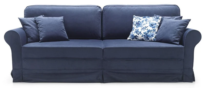 Casa Padrino Luxus Sofa Blau 239 x 110 x H. 90 cm - Wohnzimmer Sofa mit Schlaffunktion - Wohnzimmer Möbel - Luxus Möbel - Luxus Interior