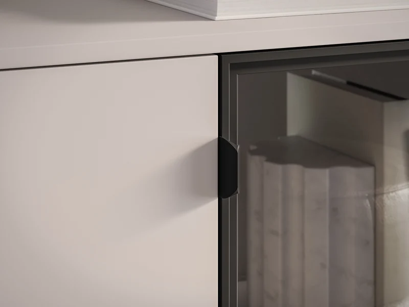 Zweiturige Kommode Barnee mit Schubladen und Beleuchtung, 160 cm, Kaschmir