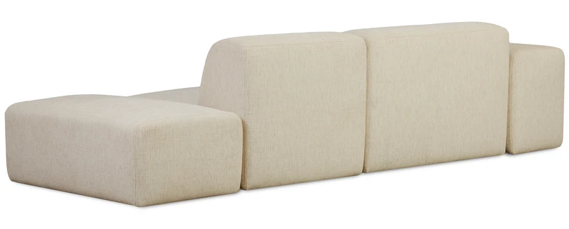 Modulares Sofa Pyllomi mit Hocker, hellbeige geflochten