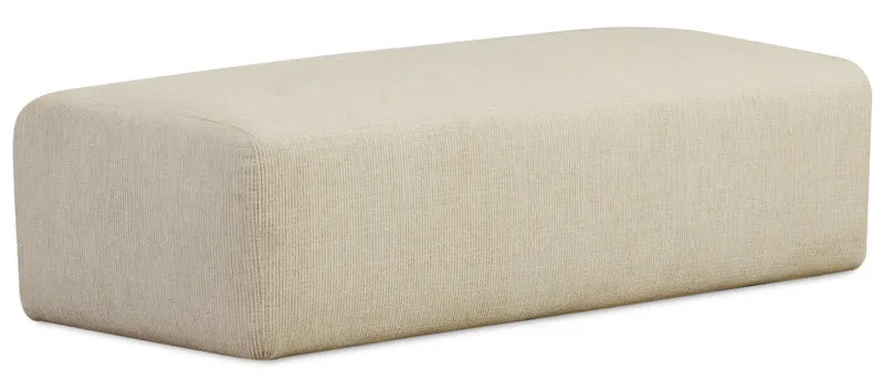 Modulares Sofa Pyllomi mit Hocker, hellbeige geflochten