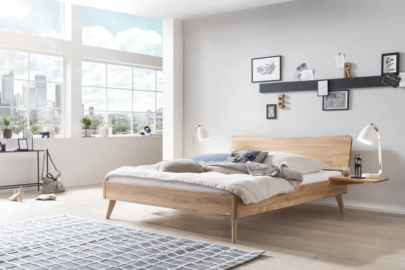 Hasena Nachttisch Drift Wildbuche natur, schwebend am Bett montierbar