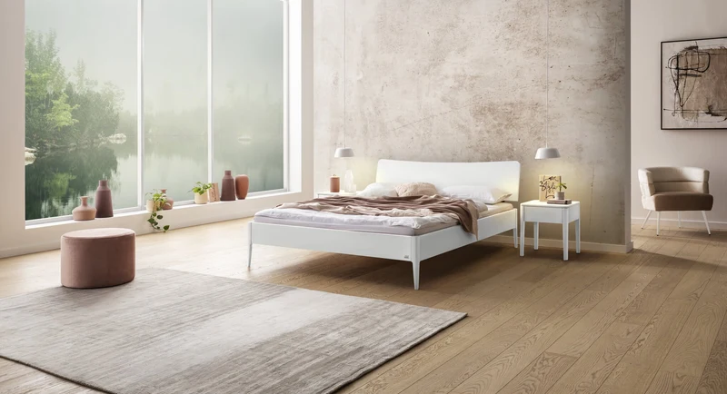 Hasena Nachttisch Styly Weiß mit gedämpfter Schublade, Lounge-Serie