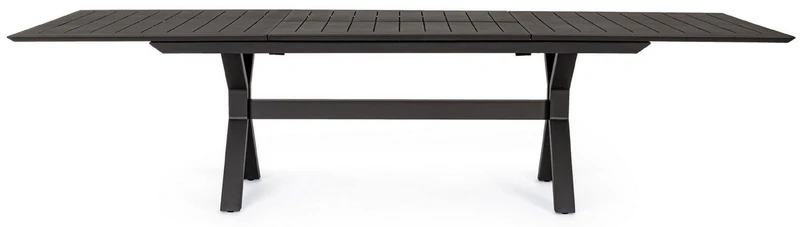 Casa Padrino Luxus Gartentisch Anthrazit 200-300 x 110 x H. 76 cm - Ausziehbarer Esstisch aus pulverbeschichtetem Aluminium - Luxus Garten & Terrassen Tisch - Luxus Garten & Terrassen Möbel